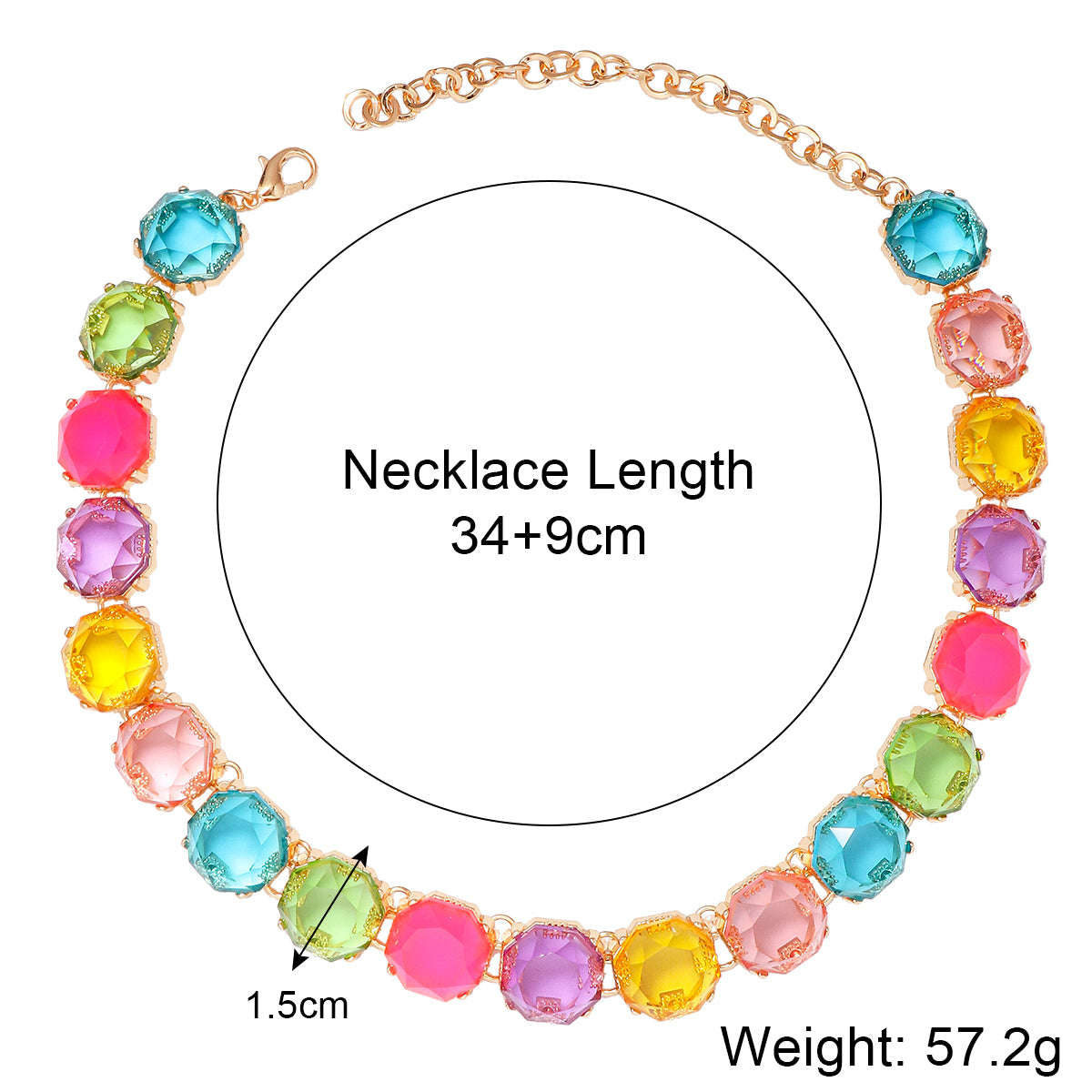 Elegant Round Alloy Three-dimensional Inlay Resin Women'S Necklace
