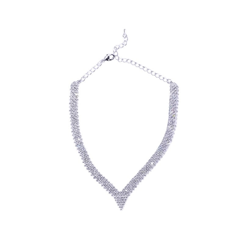 Rhinestone statement κολιέ σε ασημί – So Cute by Dimi χονδρική