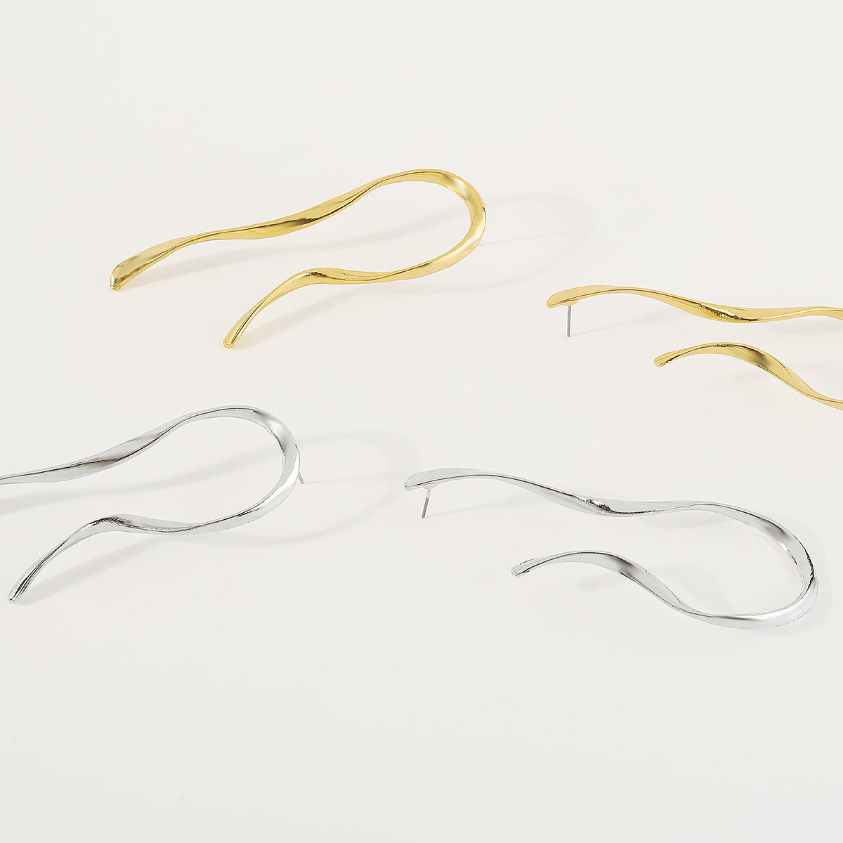 Irregular Alloy Asymmetrical Irregular Women'S Ear Studs