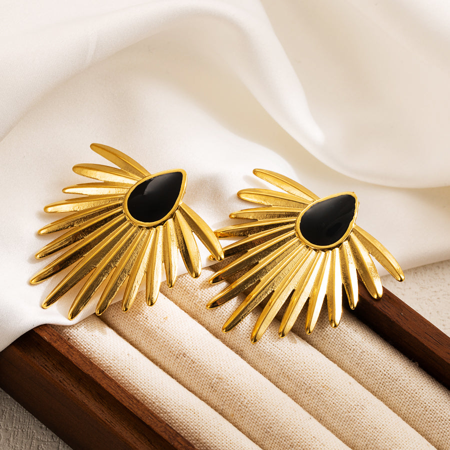 Ig Style Flower Enamel Stainless Steel Ear Studs
