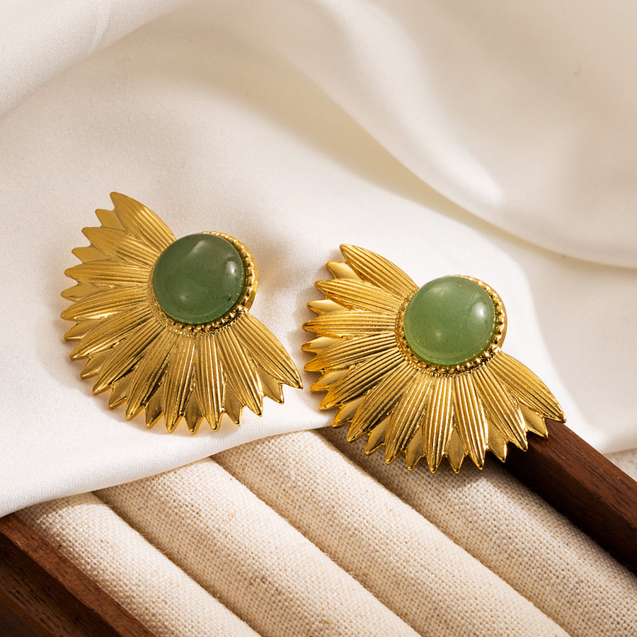 Ig Style Flower Enamel Stainless Steel Ear Studs