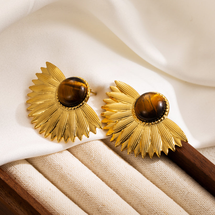 Ig Style Flower Enamel Stainless Steel Ear Studs