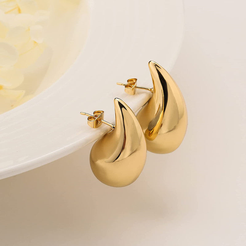 Simple Style Water Droplets Plating Alloy Ear Studs, pack of 2 pairs
