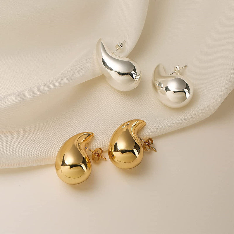Simple Style Water Droplets Plating Alloy Ear Studs, pack of 2 pairs