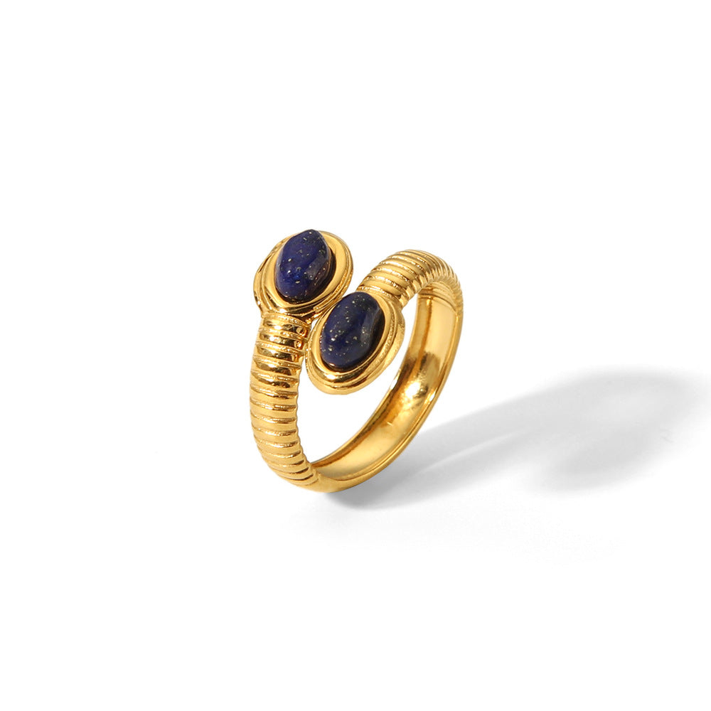 304 Stainless Steel 18K Gold Plated Modern Style Plating Snake Open Rings