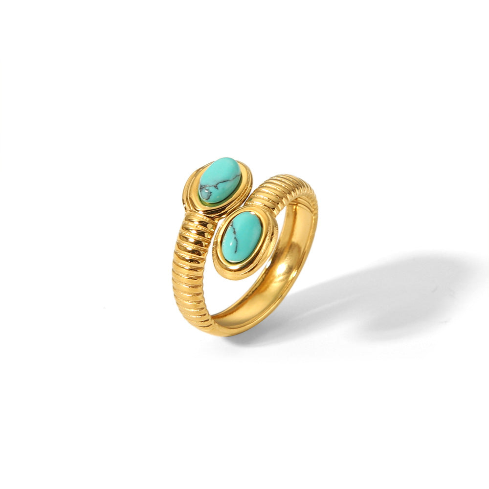 304 Stainless Steel 18K Gold Plated Modern Style Plating Snake Open Rings