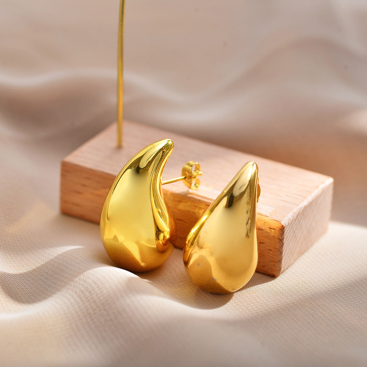 Water Droplets Stainless Steel Ear Studs
