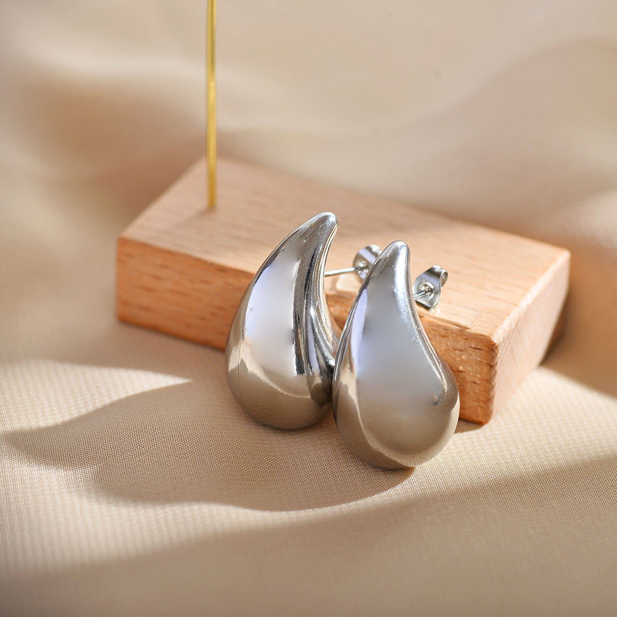 Water Droplets Stainless Steel Ear Studs