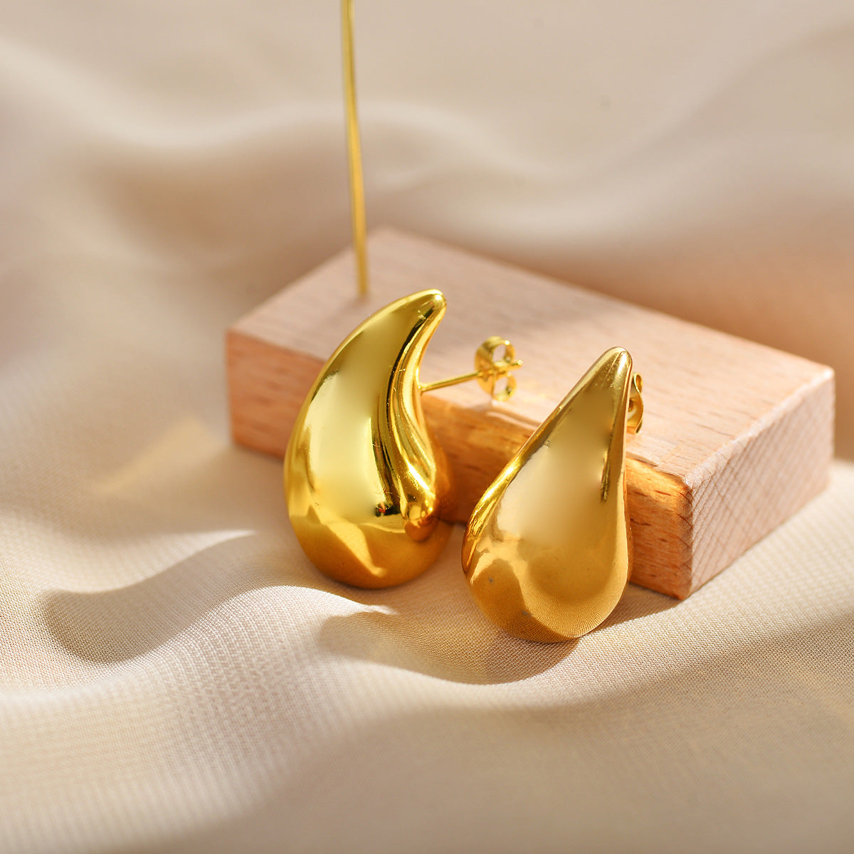 Water Droplets Stainless Steel Ear Studs
