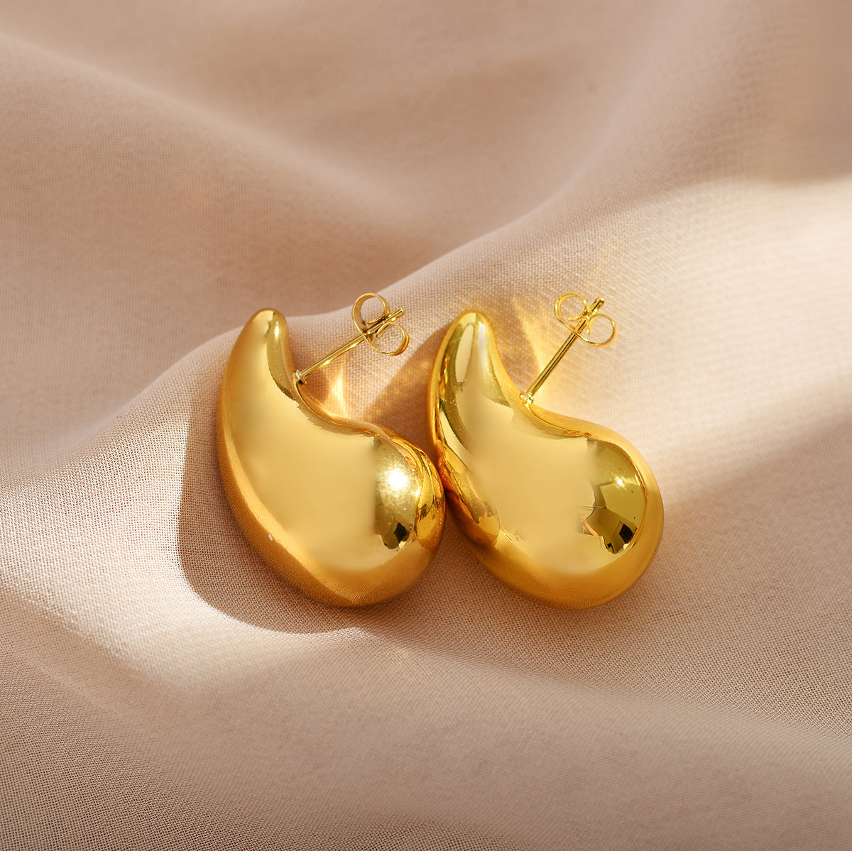 Water Droplets Stainless Steel Ear Studs