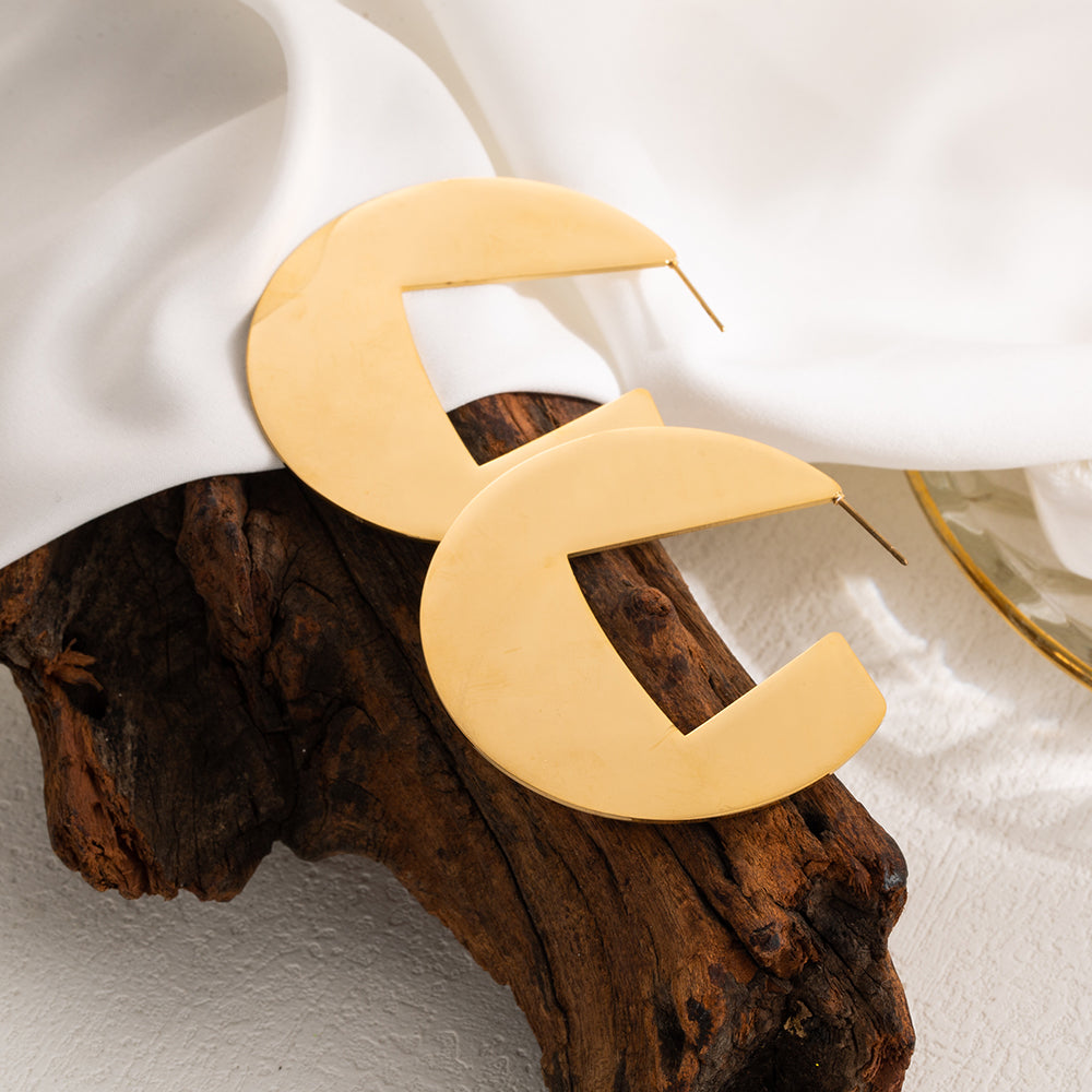 Stainless Steel 18K Gold Plated Earrings