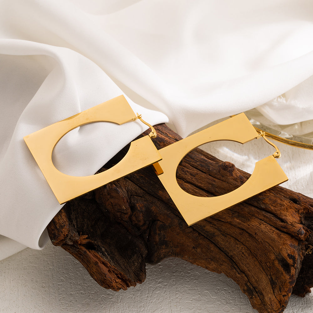 Stainless Steel 18K Gold Plated Earrings
