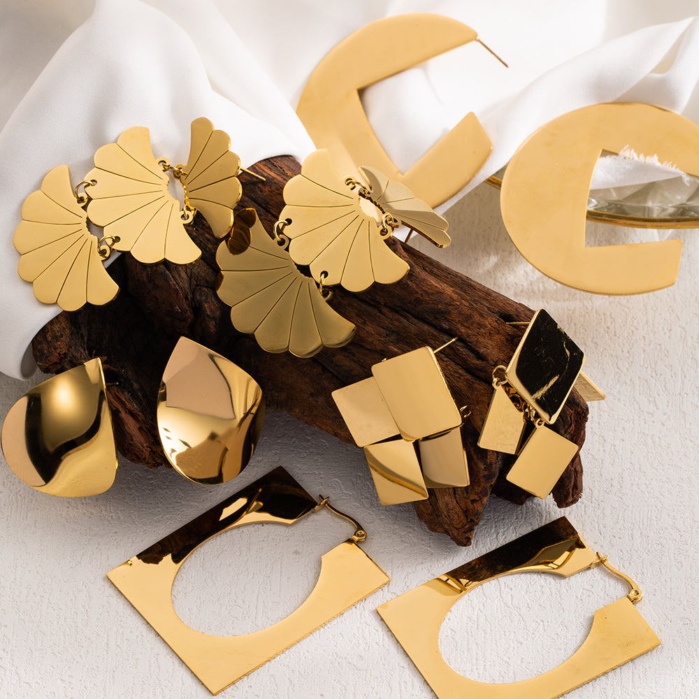 Stainless Steel 18K Gold Plated Earrings