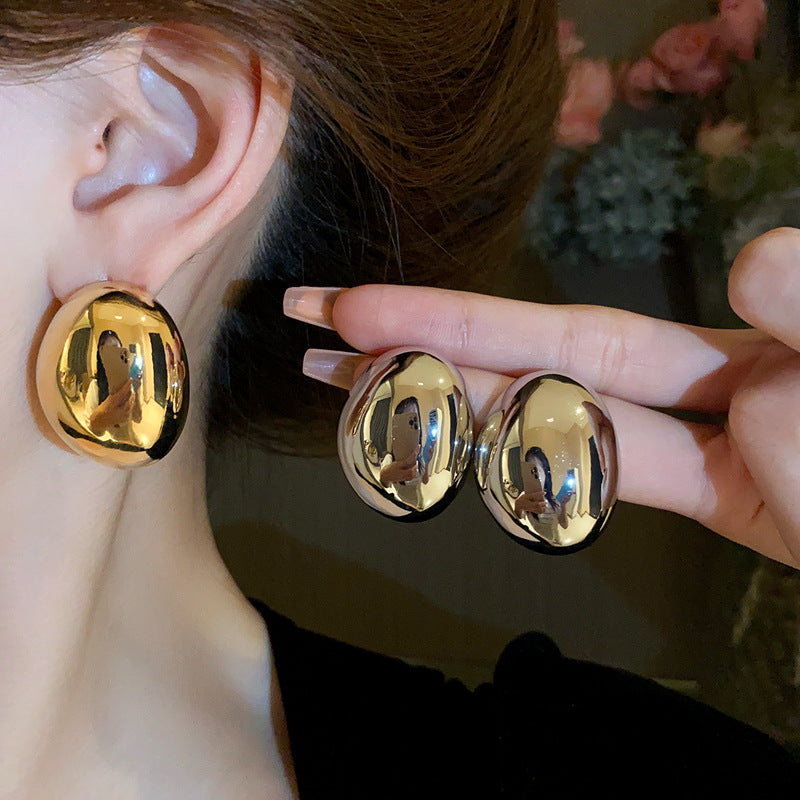 Elegant Retro Oval Irregular Ear Studs by alloy