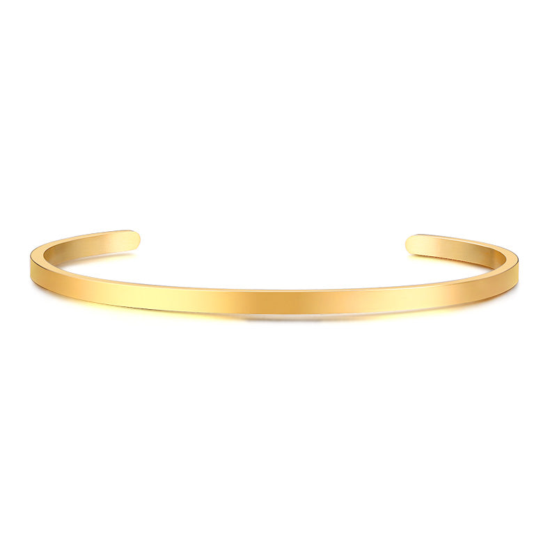 Elegant Lady Stainless Steel 18K Gold Plated Bangle
