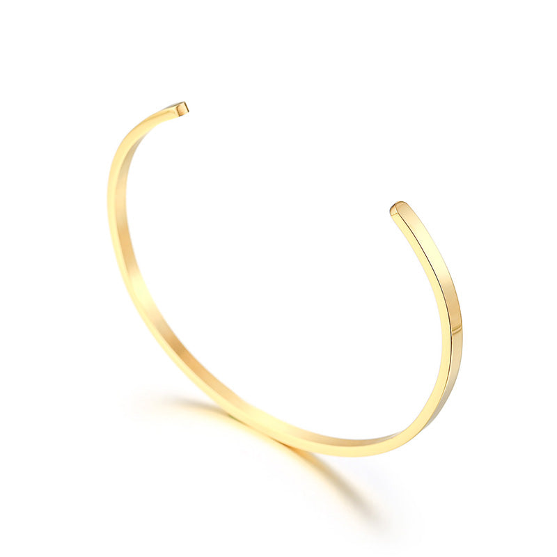 Elegant Lady Stainless Steel 18K Gold Plated Bangle