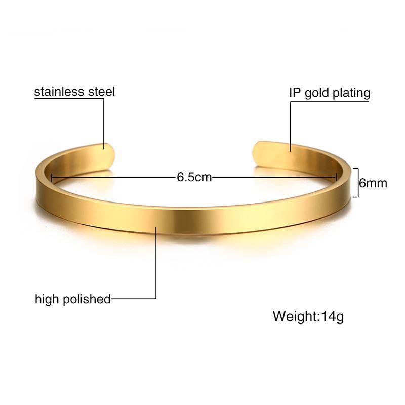 Elegant Lady Stainless Steel 18K Gold Plated Bangle