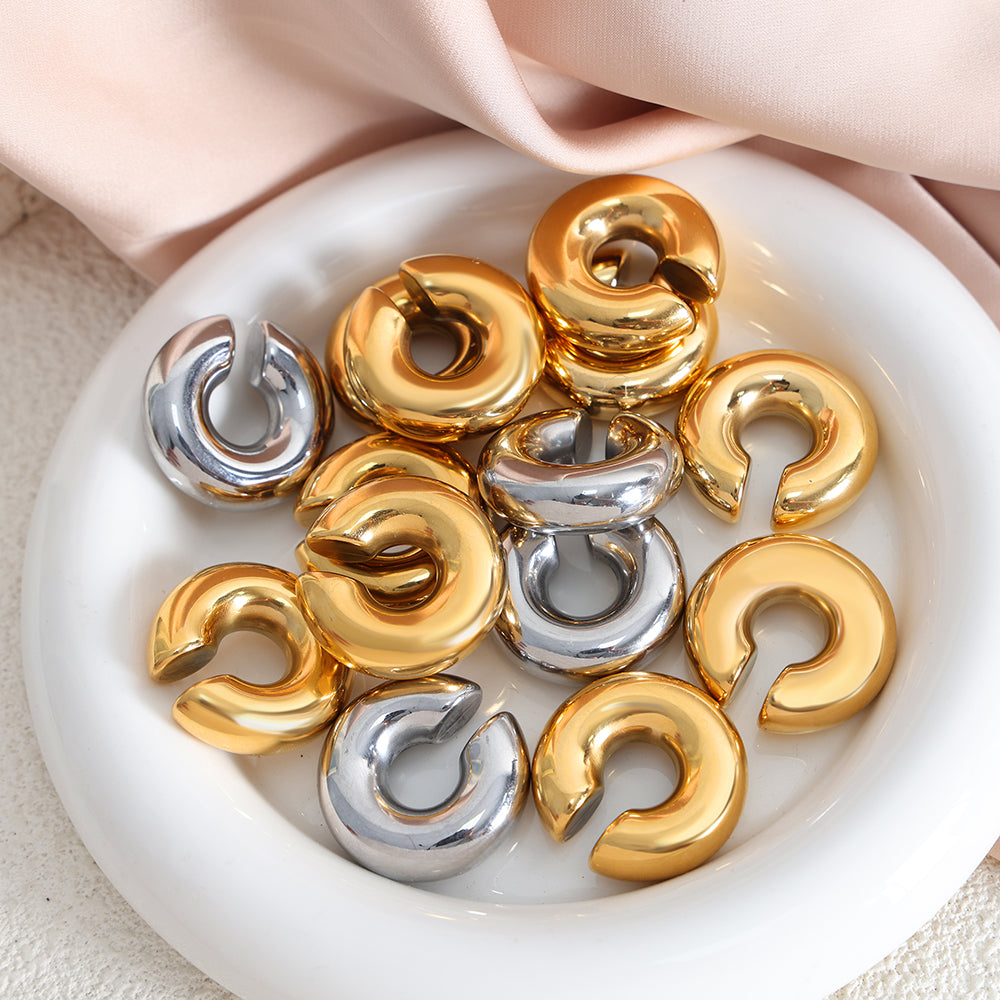 Titanium Steel 18K Gold Plated Ear Cuffs