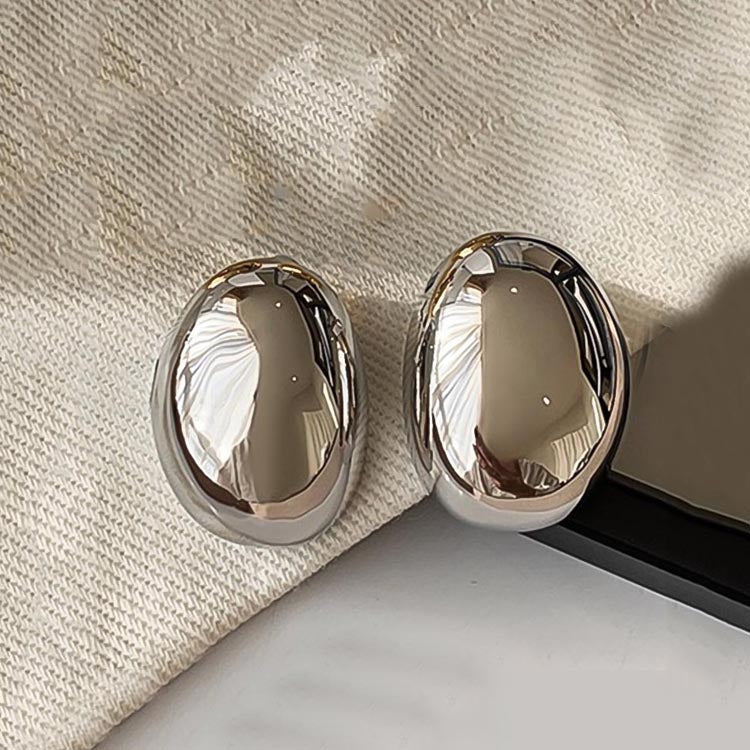 Simple Style Oval Metal Ear Studs