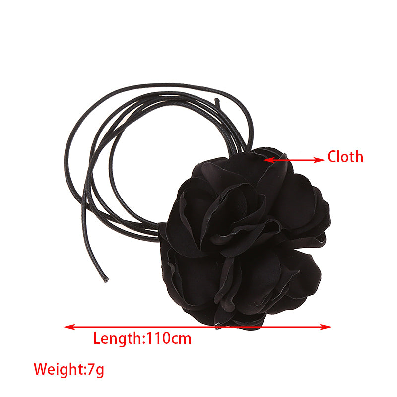 Elegant Women's Necklace with Cloth Flower