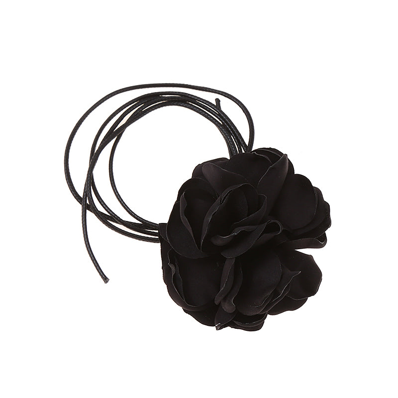 Elegant Women's Necklace with Cloth Flower