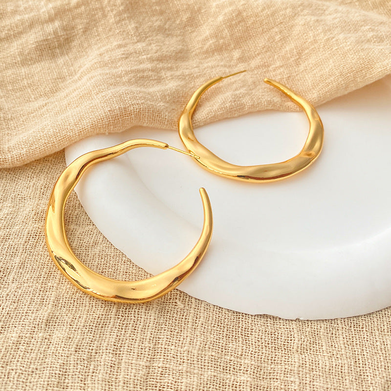 Irregular Copper Hoops