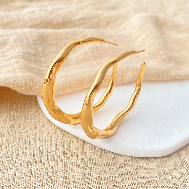 Irregular Copper Hoops