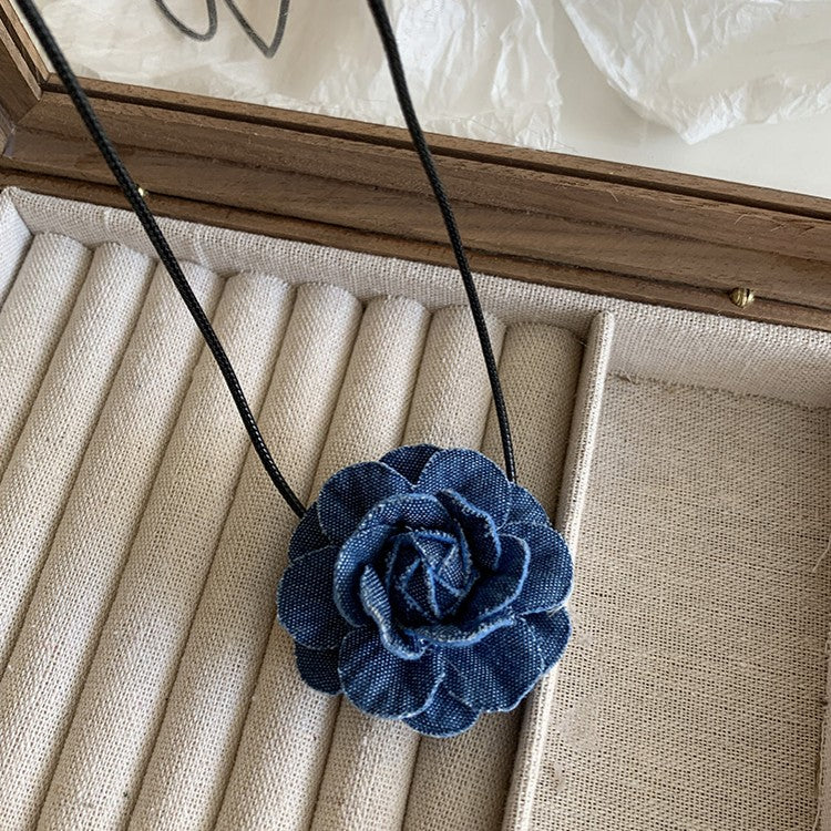 Sweet Flower Linen Women's Choker