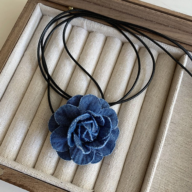 Sweet Flower Linen Women's Choker