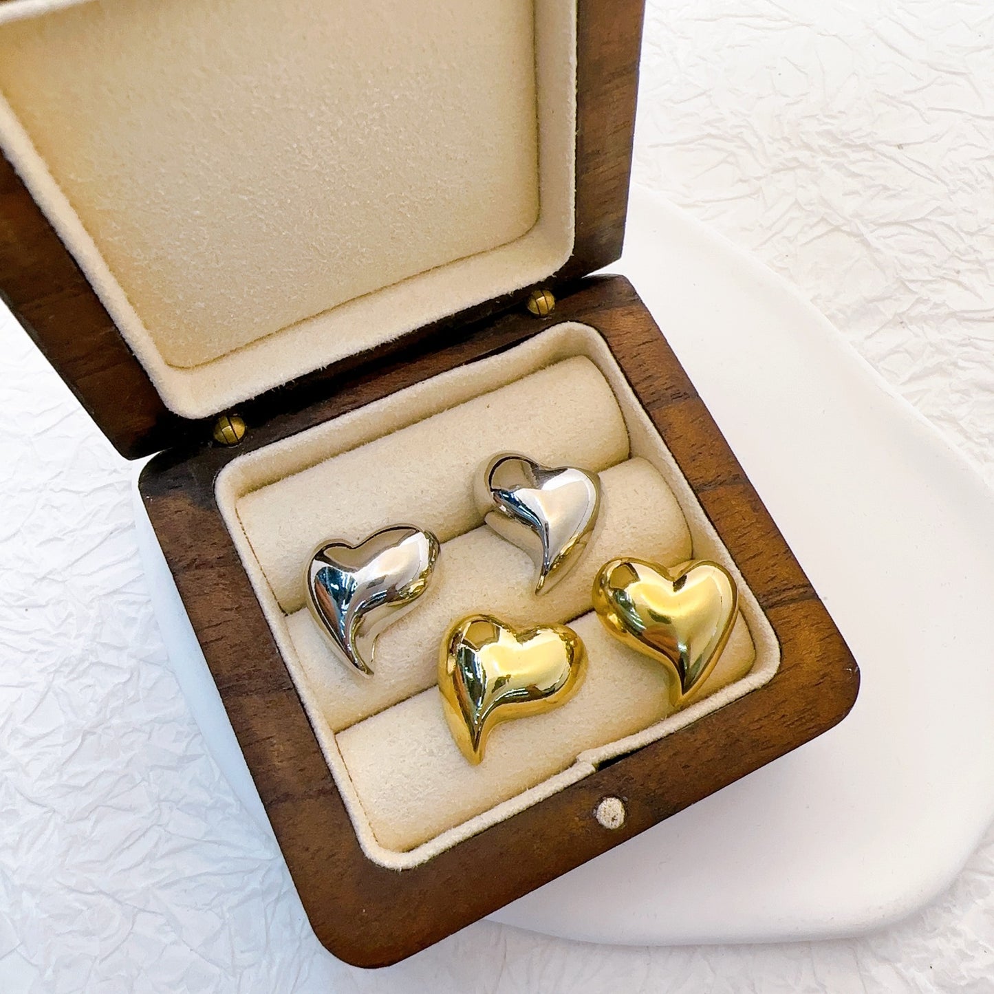 Heart Shape Copper Ear Studs