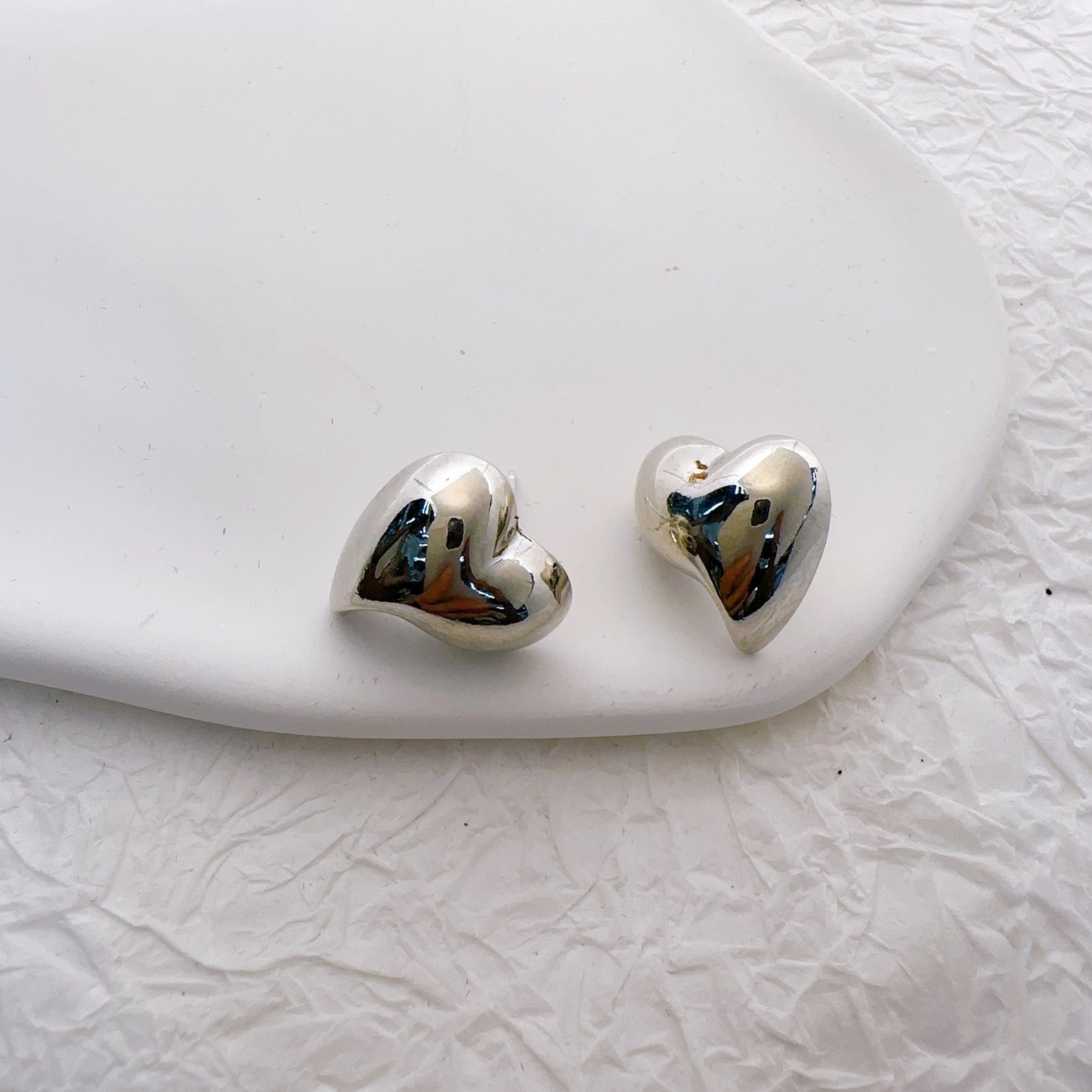 Heart Shape Copper Ear Studs