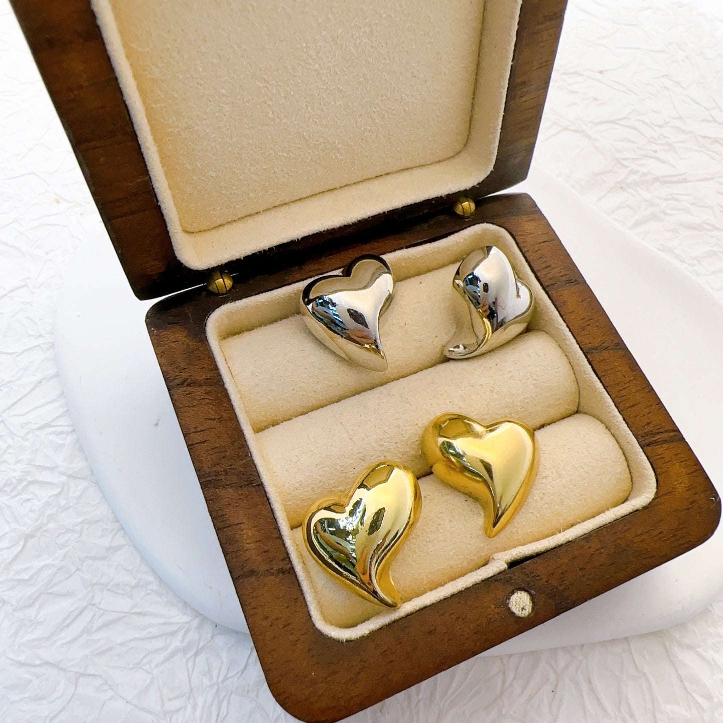 Heart Shape Copper Ear Studs