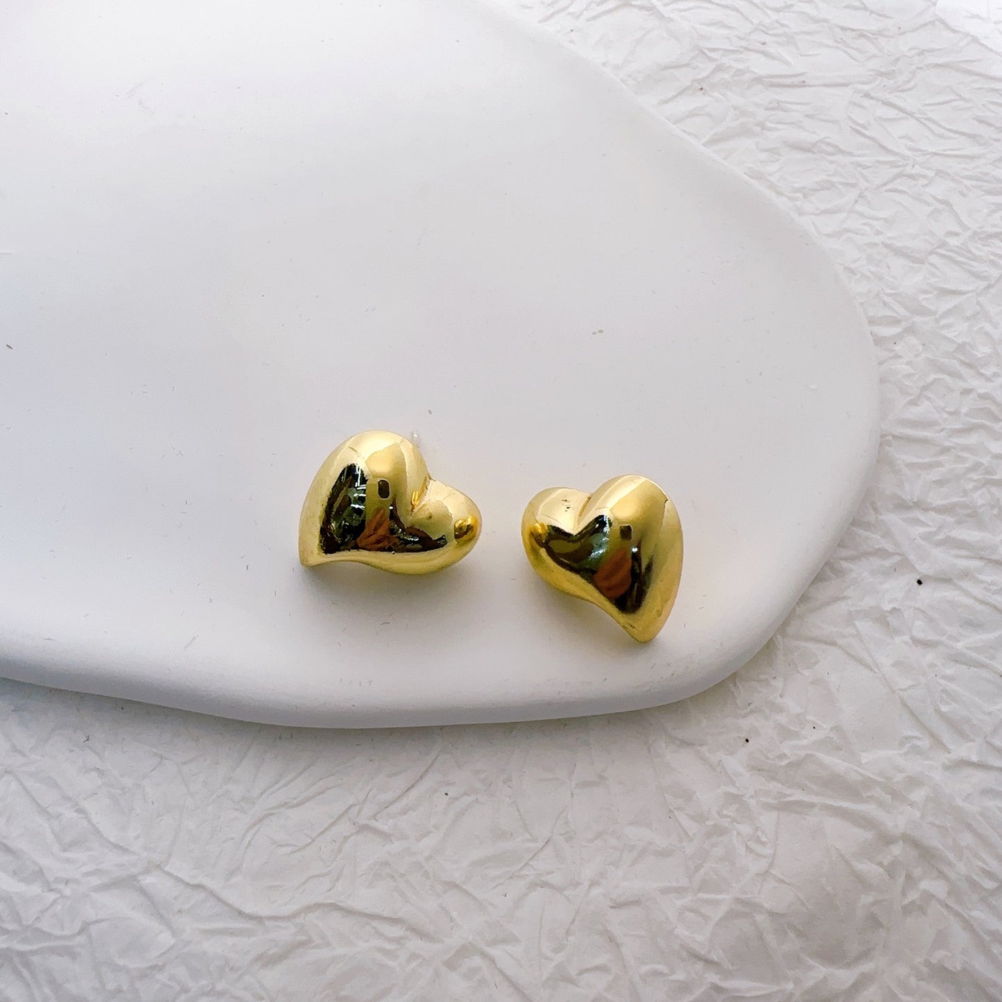 Heart Shape Copper Ear Studs