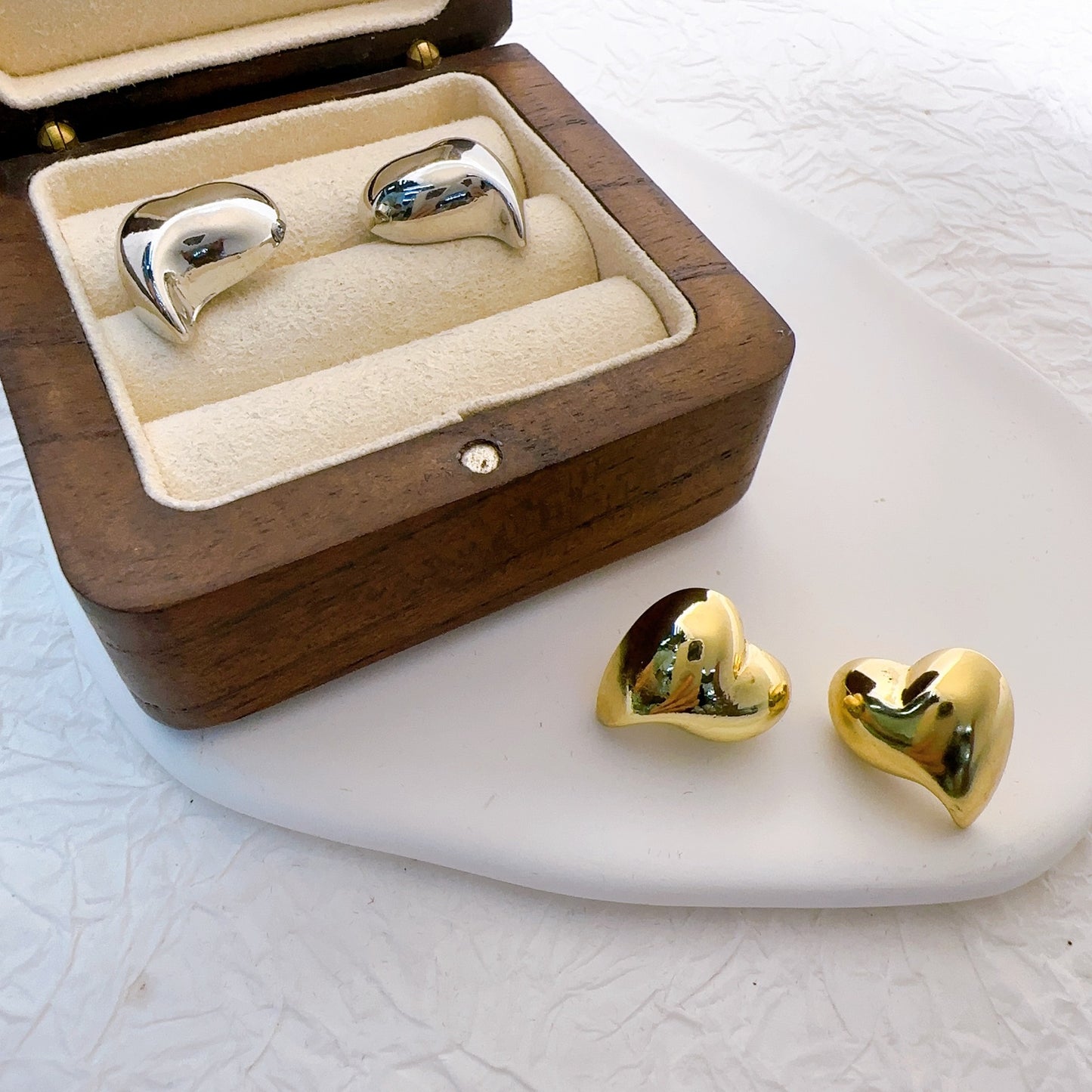 Heart Shape Copper Ear Studs