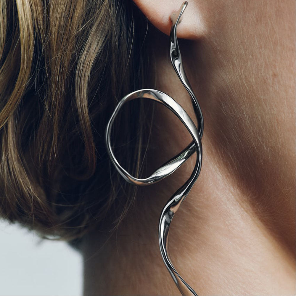 Irregular Plating Metal Ear Studs