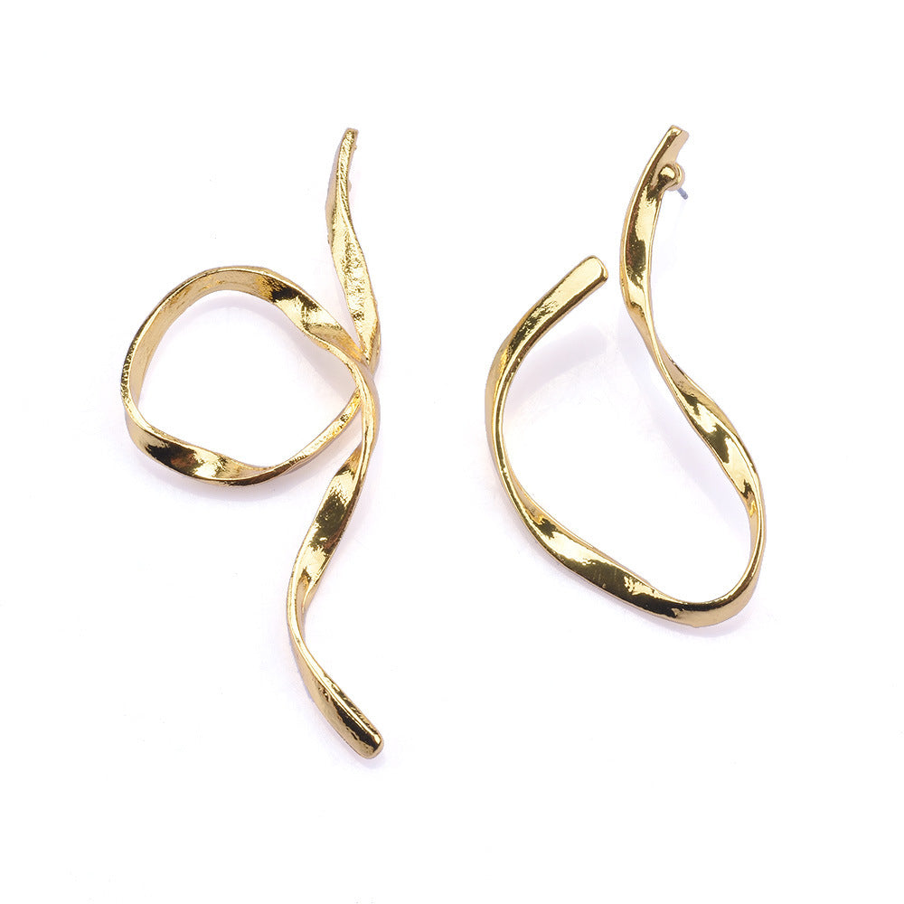 Irregular Plating Metal Ear Studs