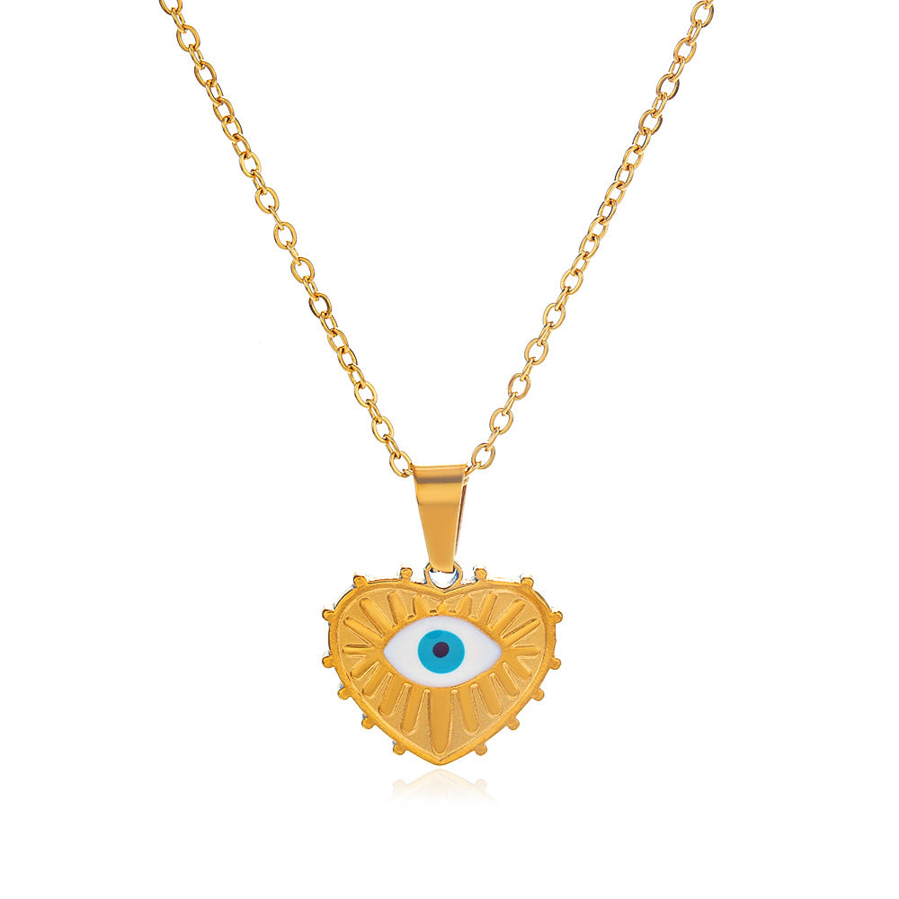 Vintage Style Heart Shape Stainless Steel Titanium Steel Plating Pendant Necklace