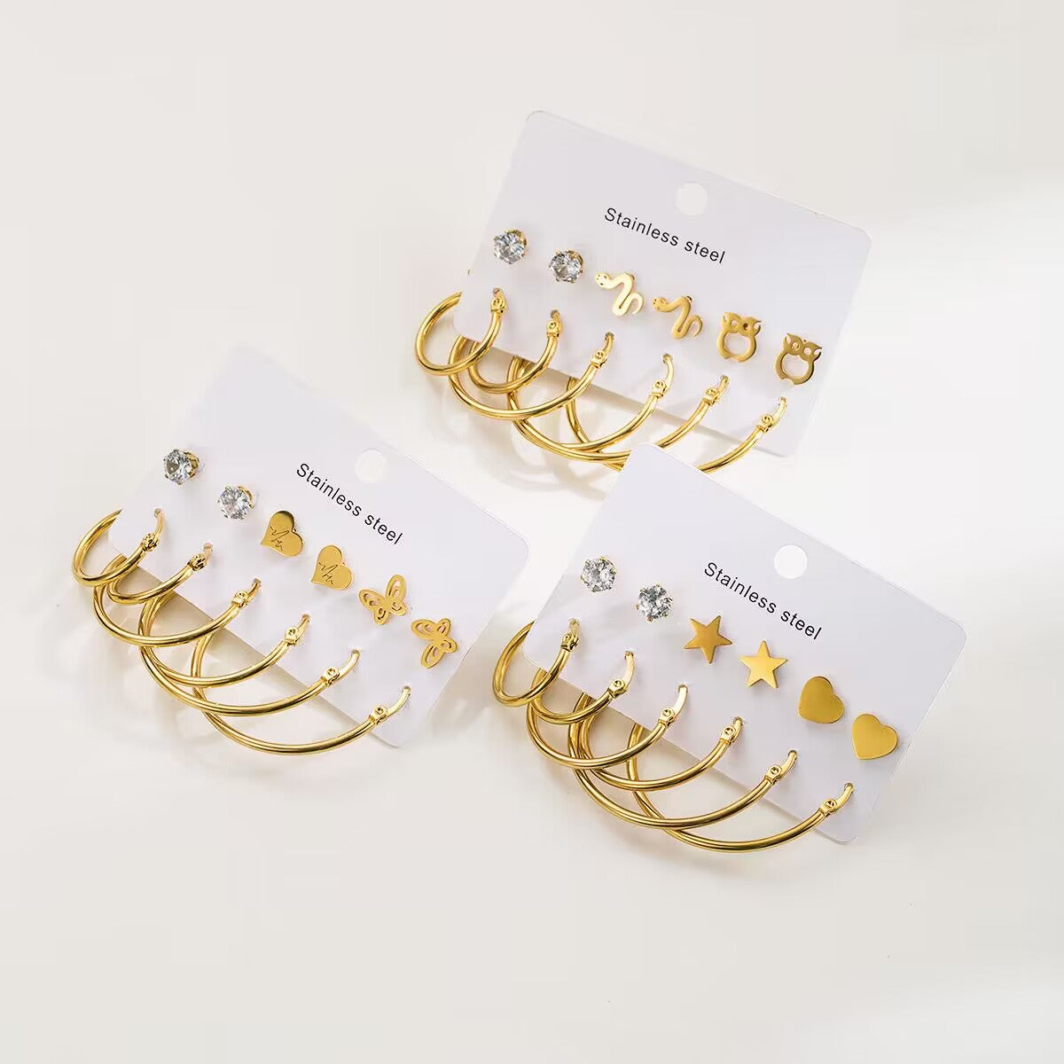 1 Set Modern Style Simple Style Solid Color Stainless Steel Earrings