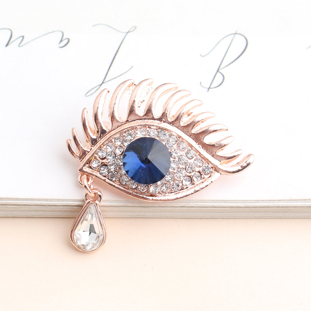Shiny Evil Eye Alloy Inlay Crystal Rhinestones Unisex Brooches