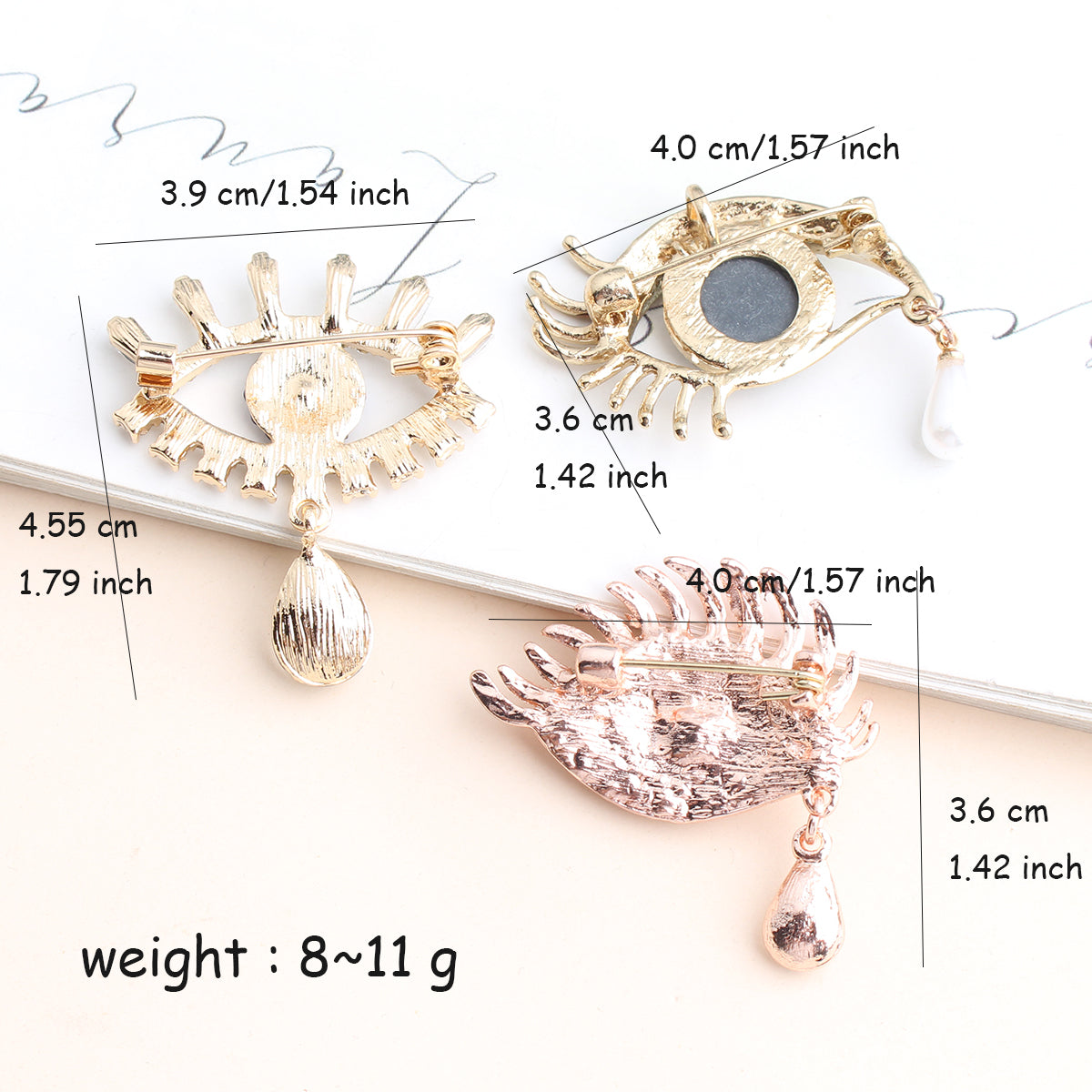 Shiny Evil Eye Alloy Inlay Crystal Rhinestones Unisex Brooches