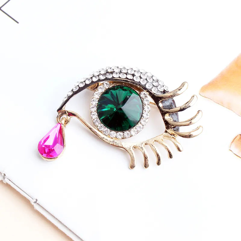 Shiny Evil Eye Alloy Inlay Crystal Rhinestones Unisex Brooches