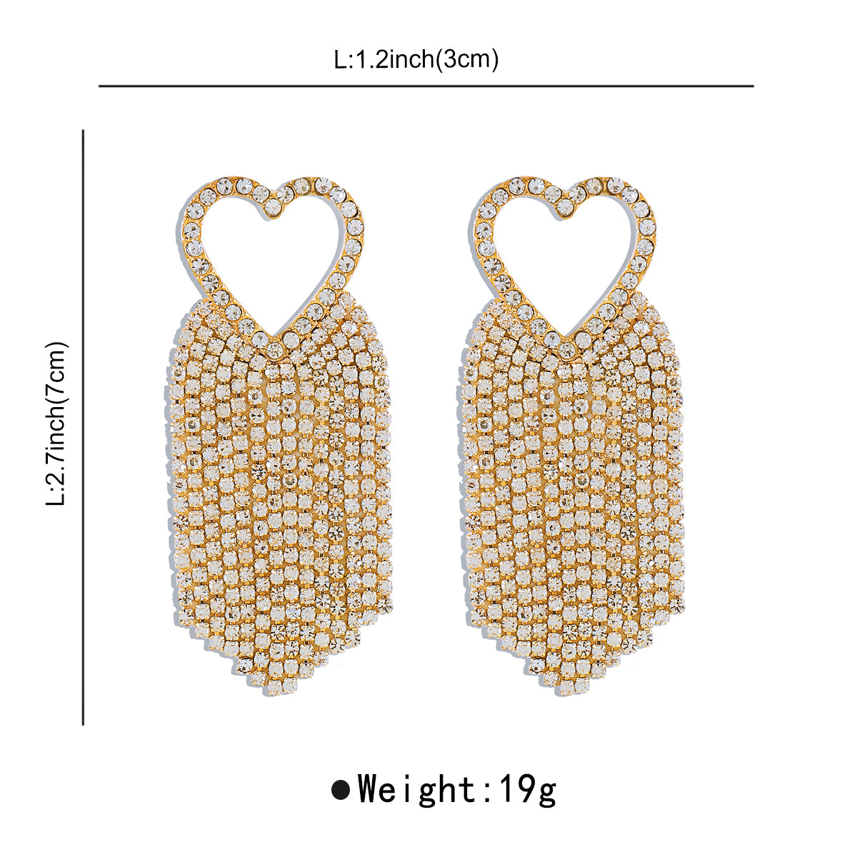 Heart drop earrings