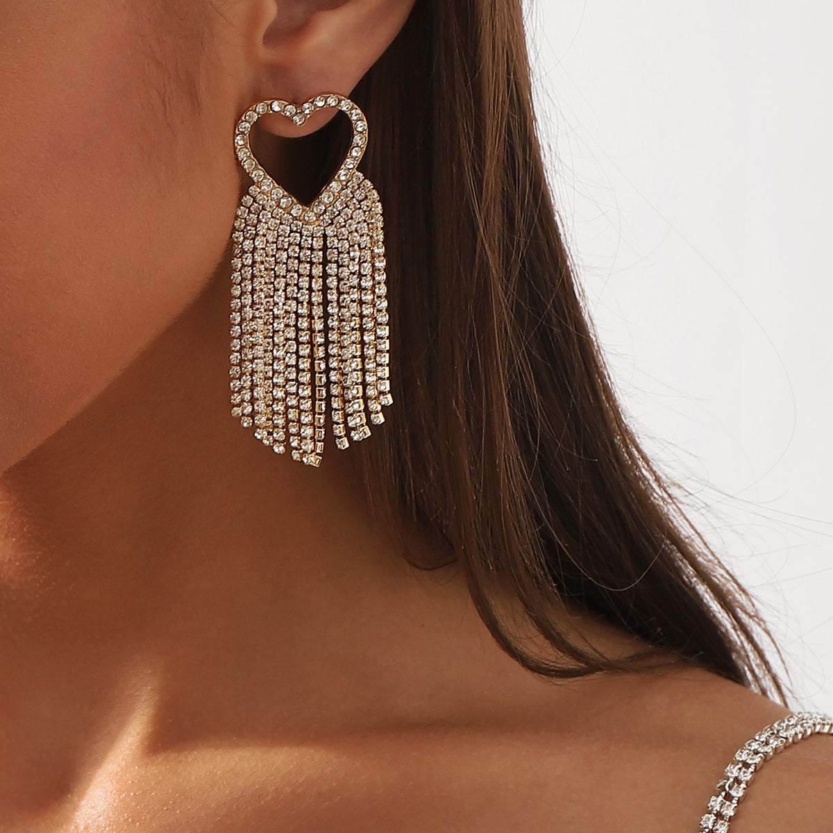 Heart drop earrings