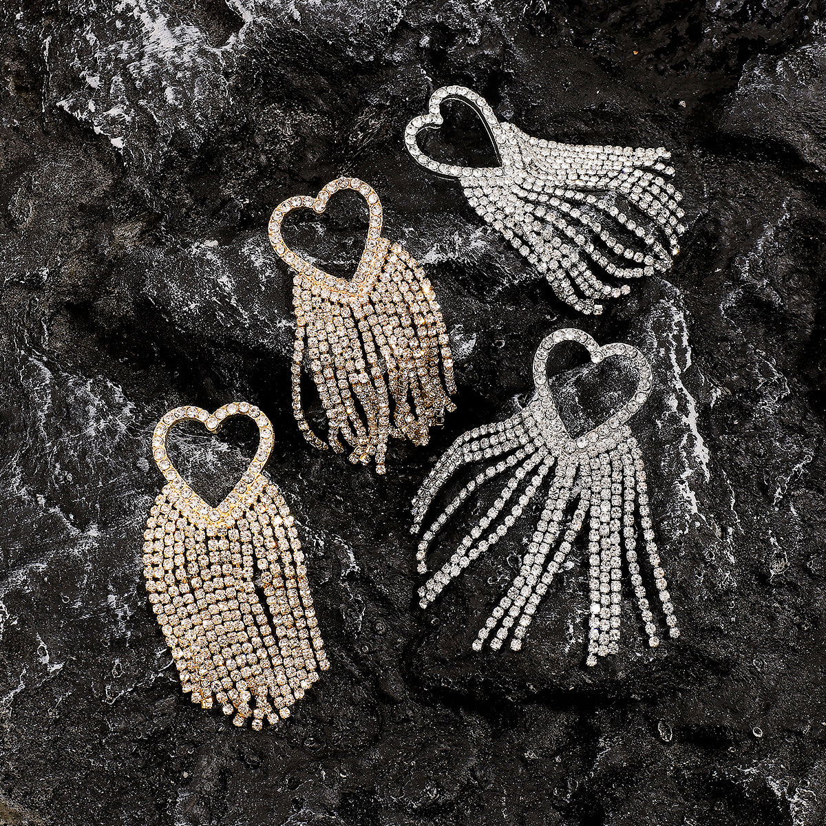 Heart drop earrings