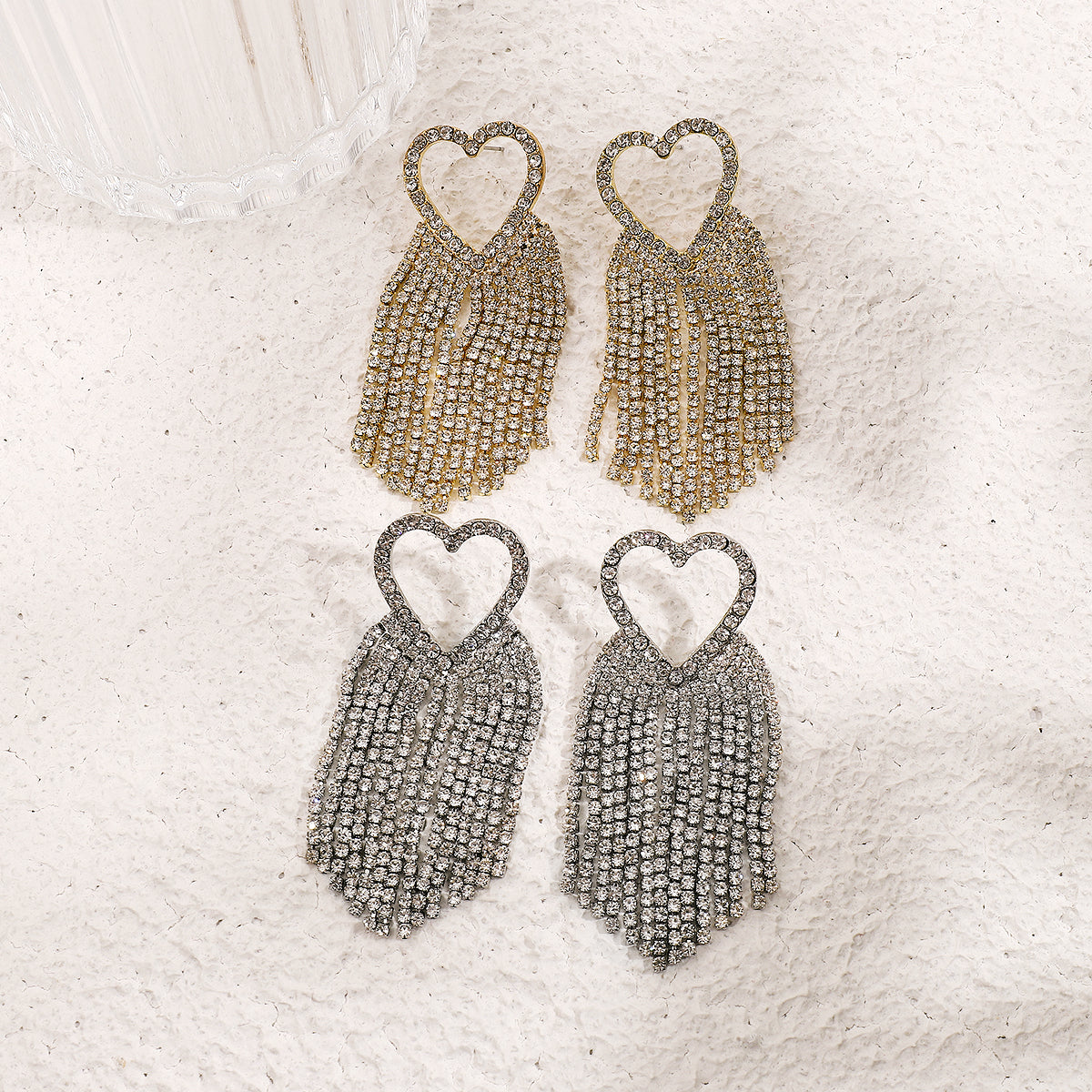 Heart drop earrings