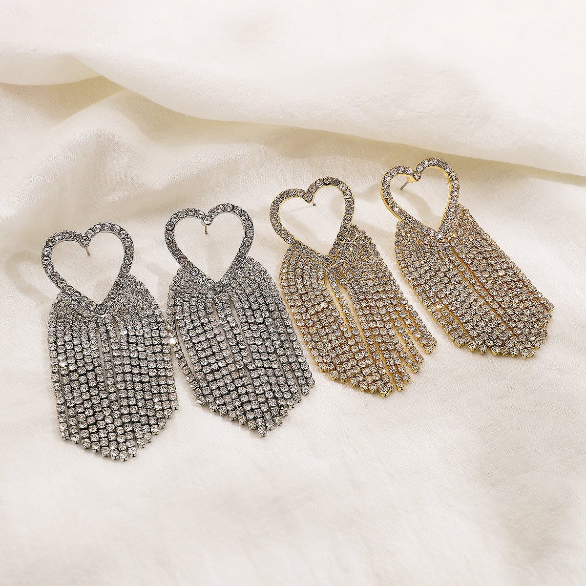 Heart drop earrings
