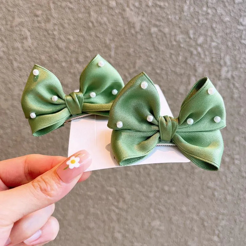 Kid'S Cute Bow Knot Cloth Hair Clip, pack of 2 pieces