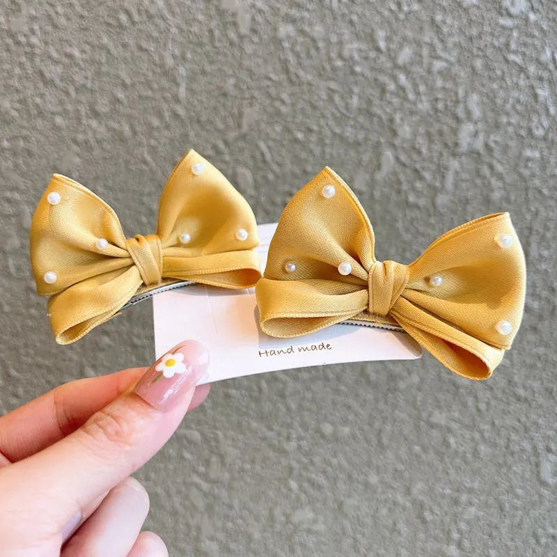 Kid'S Cute Bow Knot Cloth Hair Clip, pack of 2 pieces