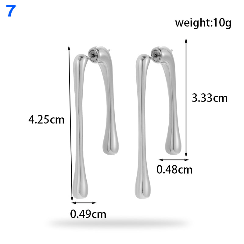 Ig Style Simple Style C Shape Geometric Heart Shape Plating Stainless Steel 18k Gold Plated Earrings