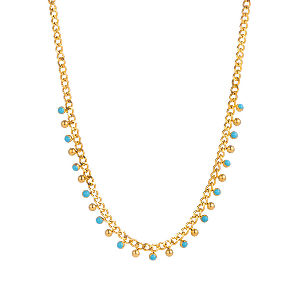 Titanium Steel 18K Gold Plated Simple Style Commute Plating Geometric Necklace